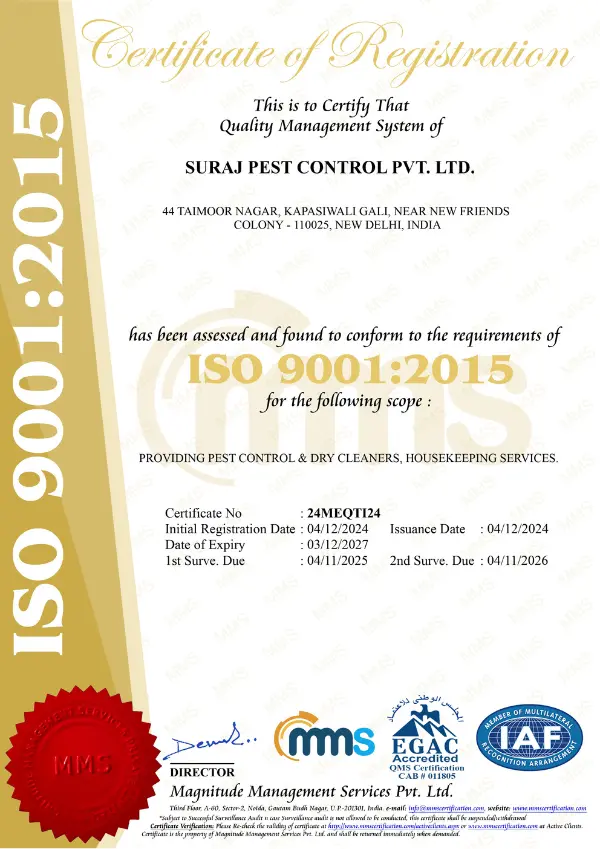 Suraj Pest ISO Certification